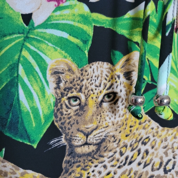 White House Black Market Safari Jungle Cat Maxi Dress Cheetah Lace Up Back 0 - Picture 14 of 16